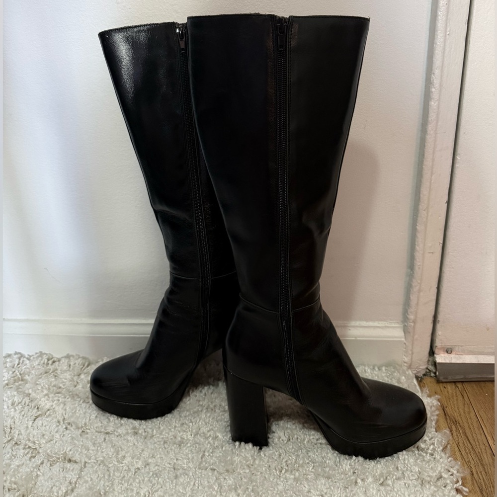 Steve Madden Azura Womens Leather Tall Knee-High Boots - Picture 3 of 6